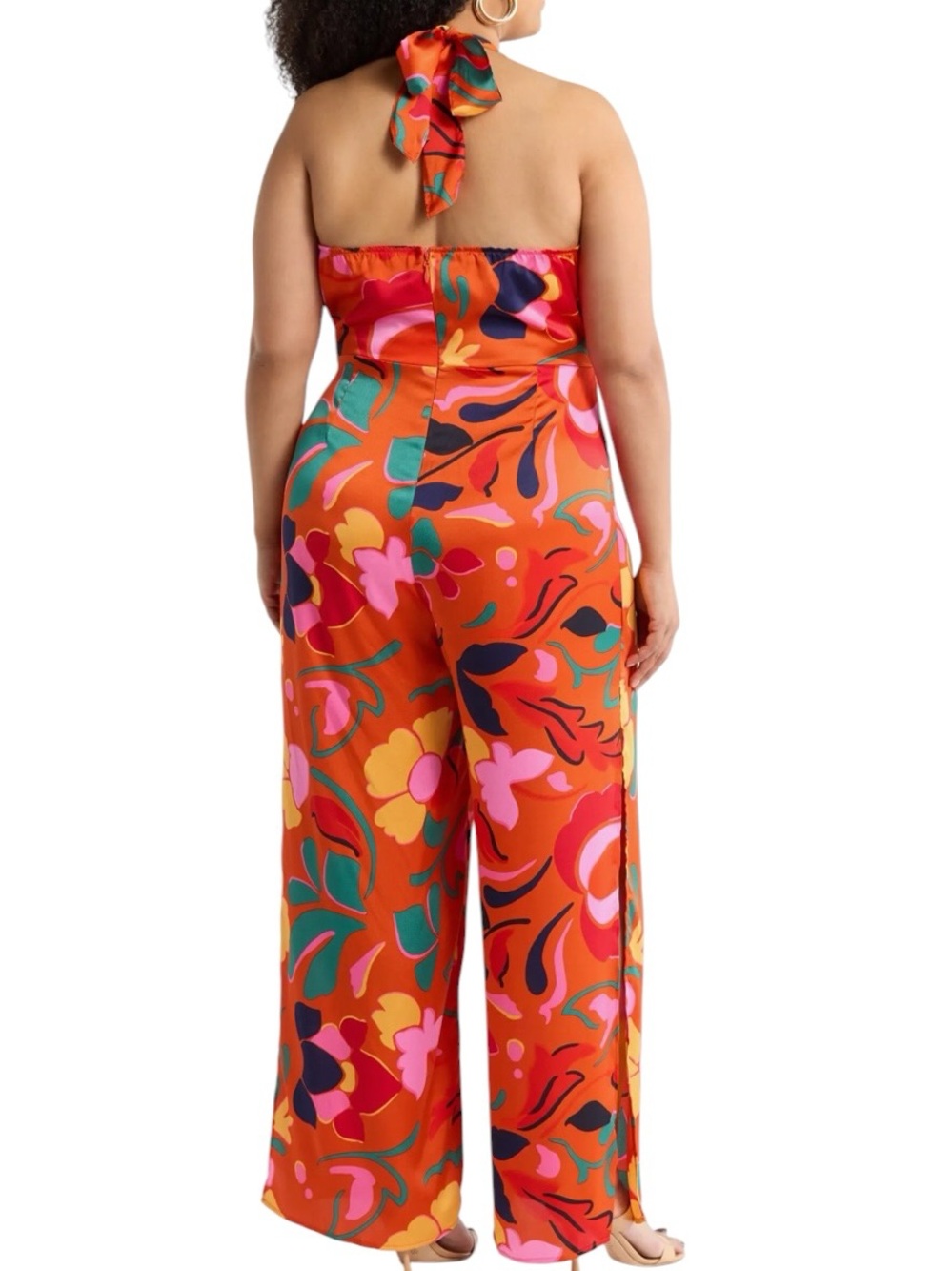 Sugarlips Serene Magic Moment Floral Halter Jumpsuit Resort Retro Bright Size 3X - Picture 3 of 6